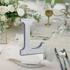 TONIFUL 8 Inch Silver Glitter Letter L Table Centerpiece A-Z Silver Birthday Party Decorations,Silver Alphabet L for Birthday,Chrismas,Graduation,Bridal Shower,Wedding,Anniversary Party Supplies