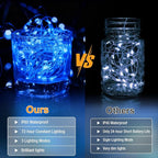 6 Pack Fairy Lights Battery Operated - 7ft 20 Led Twinkle Lights 3 Modes, Bulk Mini String Lights Waterproof for Mason Jars Vases DIY Party Wedding Decoration Christmas -Blue