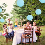 BEISHIDA 8-Inch Light Blue Round Paper Lanterns Decorative Hanging Asia Chinese Japanese Paper Lanterns Lamp for Birthday Wedding Baby Shower Home Decor Party Decoration（6 Packs）