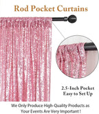 ShiDianYi Sequin Backdrop Fuchsia Pink 2 Panels 4FTx10FT Backdrop for Photograph Sequin Photo Backdrop for Birthday Sparkle Wedding Backdrop Glitter Backdrop Background
