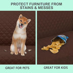 Reversible Sofa Covers Couch Cover Furniture Protector for Dogs Elastic Straps Water Resistant(Sofa,Brown/Beige)
