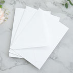 PONATIA 50PCS A7 Euro Flap Envelopes, 5.25 x 7.25'' Liner Envelope For 5x7'' Weddings Invitation Cards, Christmas Gift Cards, Acrylic Invitations, Photos (White & Sage Green Leaves)