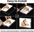 Acrylic Magnetic Photo Frame, 4x6 Inch Double-sided Magnetic Photo Frame, Tabletop Frameless Postcard Display (3-Pack)