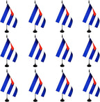 Cuba Desk Flag, 12 Pack Cuban Table Office Flag with Black Solid Pole and Stand Base, International Country Flag, Festival Celebration, Classroom Meeting Desktop Decor (Cuba)