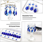 10pcs Crystal Prisms Chandelier Blue Ornament Pendants Rainbow Maker 38mm Drop Prism Hanging Prisms for Wedding Party Chrismtmas Decoration DIY Jewelry