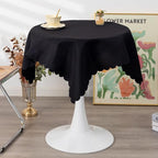 Small Square Black Tablecloth 36 x 36 Inch Polyester Fabric Washable Table Cover Decorative Wrinkle Resistant Solid Color Table Cloth for Kitchen Dinning Party Wedding Camping