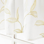 VISIONTEX Sheer Voile Curtain Valances, Decorative Leaves Embroidered, Rod Pocket Window Treatment for Kitchen/Rustic Bedroom/Living Room (54 x 16 Inch,1 Panel)