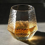 40 count Diamond Unbreakable Stemless Plastic Wine Champagne Whiskey Glasses Elegant Durable Disposable Indoor Outdoor Ideal for Home, Office, Bars, Wedding, 12 Ounce Cups (Hammered Clear)