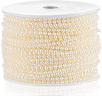 Craft String Pearls 3MM Pearl Bead, 99 Feet Ivory Faux Pearl Garland Spool Roll Strand Wedding Party Decoration