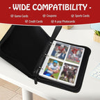 Football Card Binder,Trading Card Binder 4 Pocket,400 Pockets Card Holder with 50 Removable Sleeves,Trading Card Albums for Game Cards,Premium Card Book, Game Cards & Sports Cards Red