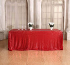 SquarePie Sequin Tablecloth 90 x 156 Inch Red Sparkly Table Linen for Wedding Party