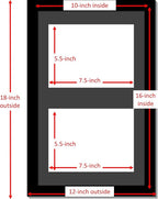 Creative Picture Frames 10X16Bk-B Black Vertical Double Diploma Frame With 2 Opening Black Matting | Holds 2-6X8-Inch Documents With Installed Wall Hanger