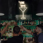 Tini Time Neon Sign, Martini LED Neon Sign for Bars, Elegant Cocktail Glass Neon, Martini Cocktail Bar Wall Decor, Bar Wall Art, Pub neon, 16.5"x8.7", Warm White