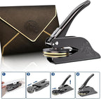 Wedding Embosser Custom - Embosser Stamp Custom for Card, Napkin, Invitation and Envelope, Personalized Wedding Stamp with Name, Initials and Logo - Wedding 04