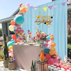 MYSKY HOME 10ft x 7ft Light Blue Backdrop Curtains for Parties, Weddings, Stage, Baby Showers, Birthdays - 5ft x 7ft, 2 Panels