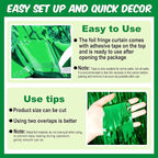 6 Pack Green Foil Fringe Curtains Backdrop, 3.28 x 8.2 Ft Metallic Streamers Tinsel Curtains Background for Photo Booth, Birthday, Weddings, Carnivals, Graduation, Themed Party Decorations