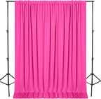 DWCN 10x7 FT Backdrop Curtains for Parties, Photography Backdrop Drapes with Rod Pockets for Wedding Decorations Stage Birthday Family Gatherings, 2 Panels 5ft x 7ft, Fuchsia