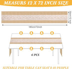 Xinnun 6 Pack Burlap Table Runner with LED String Lights, Modern Rustic Lace Natural Vintage Boho Jute Wedding Table Decor for Farmhouse Thanksgiving Christmas(Modern Neutral,12x70 Inches)