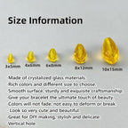 200pcs 3x5mm Teardrop Crystal Glass Beads for Jewelry Making, Faceted Vertical Hole Teardrop Glass Spacer Beads for Wind Chimes Bracelet Earring Necklace DIY Craft(Gold Yellow)