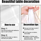 3 Pack 29 x108 Inch Macaron White Foil Fringe Table Skirts Metallic Banner for Tinsel Streamer Garland Backdrop for Parade Floats Wedding Thanksgiving Birthday Christmas New Year Party Decoration