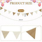 Oudain 15.5 ft Pennant Banner Flags, 2 Pcs Nursery Garland Triangle Bunting Flag Baby Banner for Nursery Decor Baby Birthday Boho Wedding Shower Party Event, Each 7.75 ft(Simple Color)