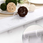 Eccliy 300pcs Transparent Clear Tablecloth Clips Plastic Table Cloth Clips Windproof Table Cover Holder Clamps Tablecloth Cloth Holder for Christmas Wedding Party Indoor Outdoor Camping Picnic (Curve)