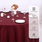 10 Pack Burgundy Round Tablecloths - 90 Inch, Polyester Table Cover, Stain and Wrinkle Resistant Washable Fabrics, Perfect for Wedding Banquet Parties