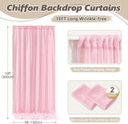 10ft x 10ft Peach Pink Backdrop Curtains, Wrinkle-Free Sheer Chiffon Fabric Photo Backdrop Drapes for Wedding Arch Party Ceremony Stage Photography Decorations