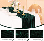 Velvet Table Runner 20 x 120 Inches 10ft Luxurious Thick Soft Velvet Christmas Thanksgiving Wedding Reception Table Runner for Party Reception Decorations(Emerald Green, 1 Pack)