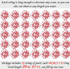 50pcs Pearls String Beads of Pearls, 10+5mm Red Artificial Pearl String for Floating Candles Centerpieces, Vase Filler, Wedding Centerpiece Christmas Party Decor