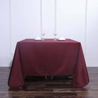 Efavormart 90" Square Polyester Table Overlay for Wedding Kitchen Dining Events - Burgundy