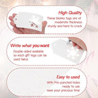 jijAcraft Christmas Gift Tags - 100Pcs Christmas Tags with String, Blank Xmas Name Labels, White Paper Hollow Trees, Rudolph, Snowflake Shapes Holiday Labels for Xmas Party Favors, DIY Crafts, Jar