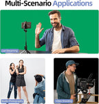 EMART Photo Video Studio Backdrop Stand Kit, 8.5x10ft Adjustable Photography Greenscreen Support System with 3 Polyester Backgrounds for Photoshoot (Black White Green)