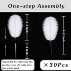 SOGUGOM Green Craft Ostrich Feathers - 30PCS 6-8 inch Mini Ostrich Feathers Kit for Kindergarten Crafts, Hats and Mardi Gras(Green)