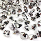 HappyFiller Silver Fake Ice Rocks Cubes Acrylic Gems Treasure Gemstones for Vase Fillers,Wedding Table Scatters,Crafts,Christmas Home Decorations,13 OZ