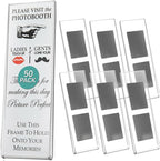 pbf PHOTO BOOTH FRAMES 2x6 Magnetic Picture Frames for Refrigerator | 2 x 6 Clear Magnetic Acrylic Frames for Photo Strips | Magnetic Photo Holders for Fridge, Locker, Sign Holder (50-Pack)