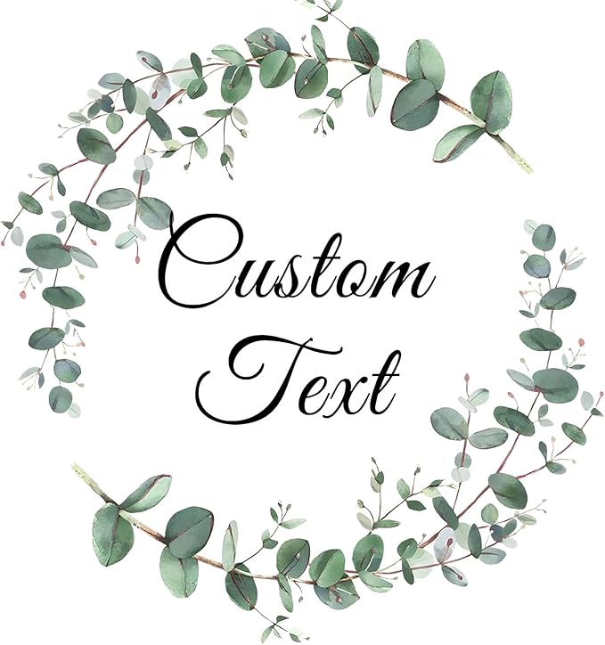 Custom Stickers for Weddings, Birthdays & Businesses - Personalized Labels with Your Logo - Waterproof, Fade and Heat Resistant - Pack of 100-1000 (Wreath J, 4 Inch)