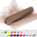 Chestnut Tulle Fabric Rolls, 54 Inch by 10 Yards (30 ft) Tulle Ribbon for Wedding Party Decoration Sheer Fabric Spool Bolt, Ceiling Decor, Tutu Skirt, Christmas Gift Wrapping, Soft & Drape (Chestnut)
