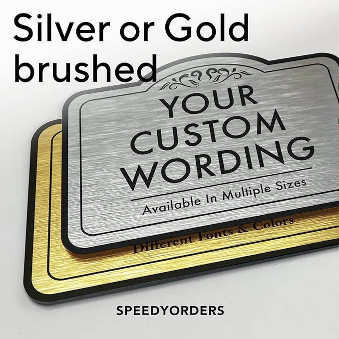 Custom Decorative Outdoor Metal Sign - Personalized Aluminum Driveway Sign, Waterproof, Made In USA - Design 1 Metallic Silver 18x18 In
