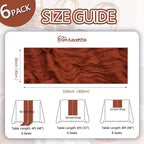 6 Pack Fall Thanksgiving Table Runner Terracotta Cheesecloth 10ft Boho Gauze Fabric Cheese Cloth Burnt Orange Table Runner 35 x 120 Inch Rustic Sheer for Wedding Décor Party Centerpiece Decoration
