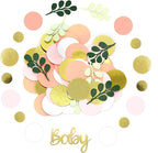 300PC Pink and Sage Green Girl Baby Shower Decorations Greenery Baby Shower Confetti Eucalyptus Dots Table Scatters for Girls Gender Reveal Birthday Decor