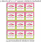 Custom & Personalized One in A Melon Watermelon Happy Birthday Gift Tag Sticker Labels, 24 2.5" Square Stickers by Amanda Creation