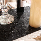 Eternal Beauty Black Table Runner for Wedding, 5PCS-12x108 Sequin Table Runner Decorations for Birthday Parties, Banquets, Graduations,Christmas