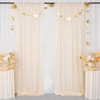 ShinyBeauty Ivory Sequin Backdrop 2pcs 4x7ft | Sparkle Photo Background for Weddings, Parties, Events | Elegant Shimmer Curtains Panels | Perfect for Birthday Celebrations