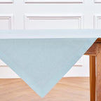 Solino Home Linen Tablecloth 52 x 52 Inch - 100% Pure Linen Ice Water Square Tablecloth - Fete, Machine Washable Table Throw for Christmas, Holiday