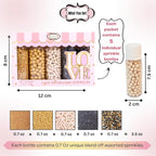 Confect Sprinkles- Red Carpet Glam Cake Decorating Sprinkles – Edible Black, White & Champagne Gold Dragees, Gold & Black Jimmies Mix – Sprinkle Mix for Cakes, Cupcakes, Cookies & Dessert Decoration- Vegan, Gluten-Free, Nut-Free, Soy-Free, Dairy-Free, ...