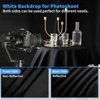 HEMMOTOP Black Photo Backdrop 10x12ft, Large Photography backdrops for Photoshoot, Black Background Screen Fabric for Birthday Parties, Video Recording, Weddings (Only Backdrop Without Stand)
