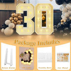 Marquee Light Up Letters: 4FT Large Decorative Signs for Party Decorations Baby Shower Birthday Wedding Engagement Anniversary, 4 Feet Tall Pre-Cut DIY Foamboard Letter E - Easy to Assemble