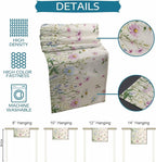 Vintage Wildflowers Cotton Linen Table Runner for Dining Kitchen, Wedding Outdoor Party Tablerunners Decoration, Farm Floral Pink Botanical Plants Dresser Scarf Coffee Tablecloth Runners 13x90 Inches