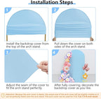 HEMMOTOP 7.2 ft Blue Arch Backdrop Cover (No Arch Stand), Spandex Arch Covers Stretchy Backdrop for Balloon, Wedding, Birthday Party, Baby Shower, Banquet Arch Decoratio